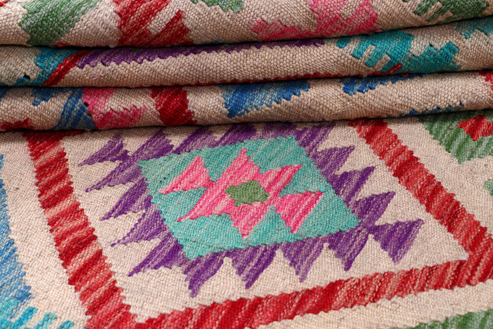 Multi Colored Kilim 5' 6 x 7' 10 - No. 57232 - ALRUG Rug Store