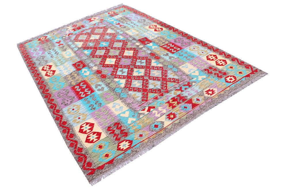 Multi Colored Kilim 5' 9 x 8' 4 - No. 57234 - ALRUG Rug Store