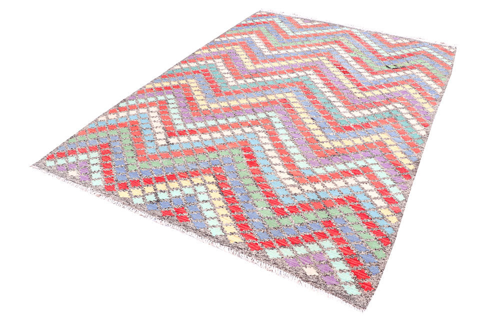 Multi Colored Kilim 5' 8 x 7' 9 - No. 57235 - ALRUG Rug Store