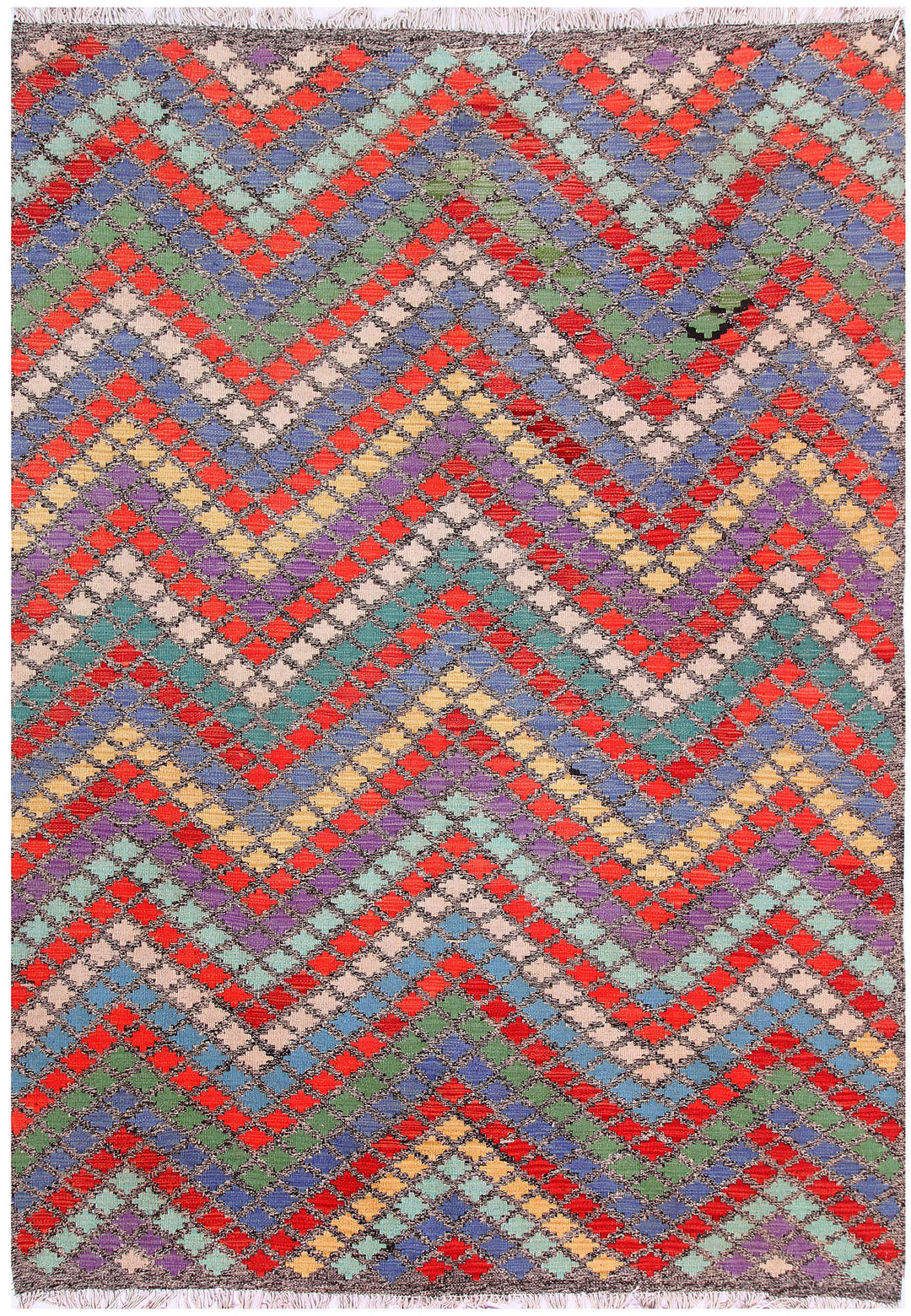 Multi Colored Kilim 5' 8 x 7' 9 - No. 57235 - ALRUG Rug Store