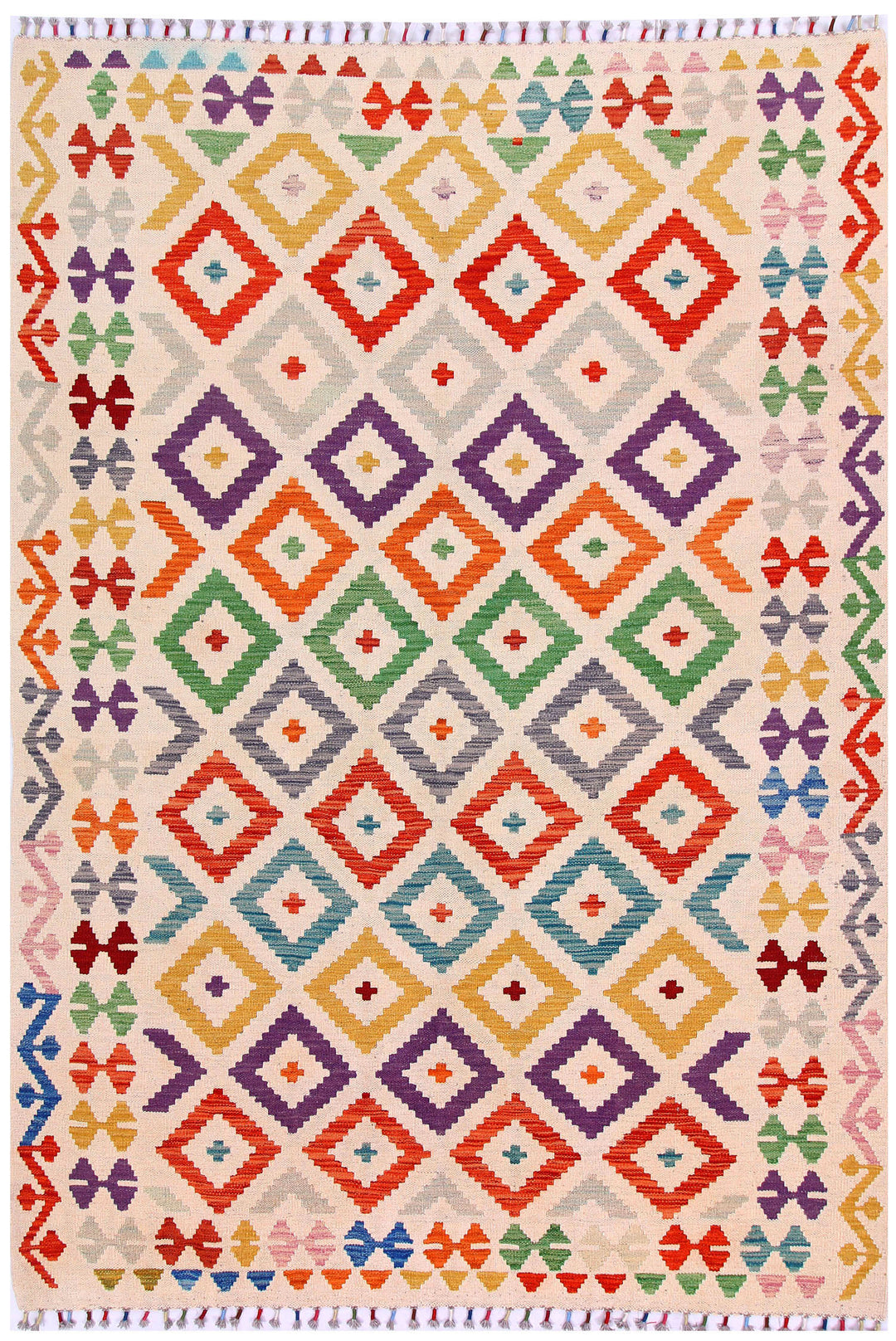 Multi Colored Kilim 5' 5 x 8' - No. 57236 - ALRUG Rug Store