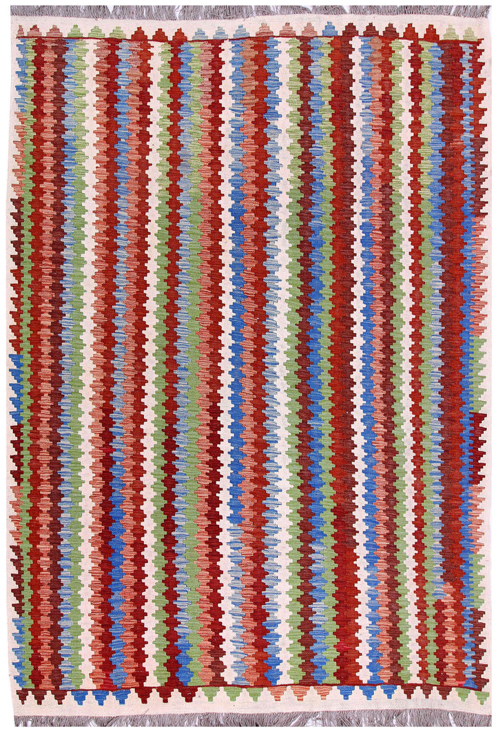 Multi Colored Kilim 5' 5 x 8' - No. 57237 - ALRUG Rug Store