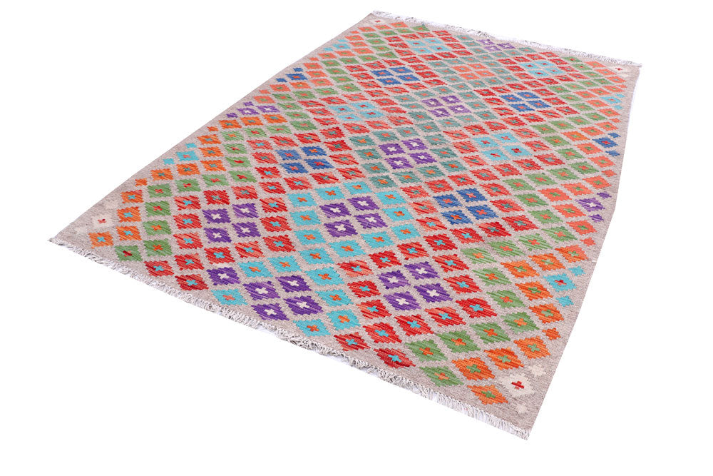 Multi Colored Kilim 5' 9 x 7' 10 - No. 57239 - ALRUG Rug Store