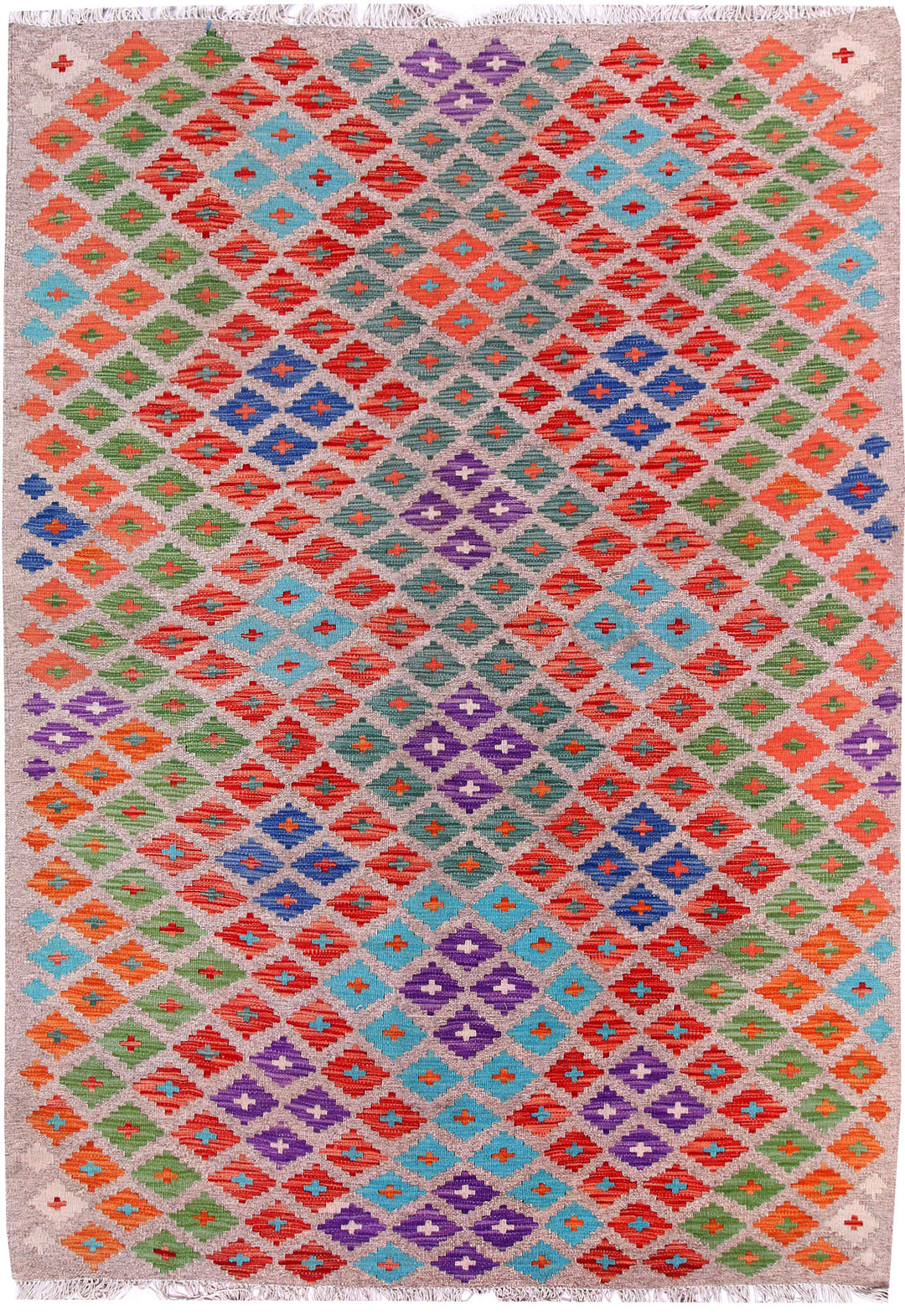 Multi Colored Kilim 5' 9 x 7' 10 - No. 57239 - ALRUG Rug Store