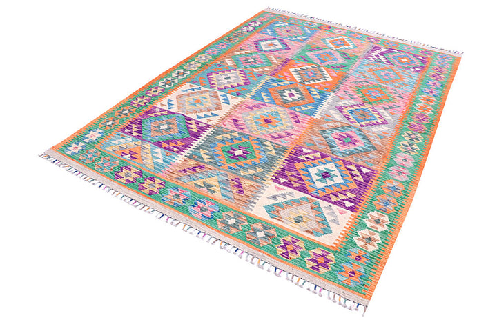 Multi Colored Kilim 5' 10 x 8' 2 - No. 57240 - ALRUG Rug Store