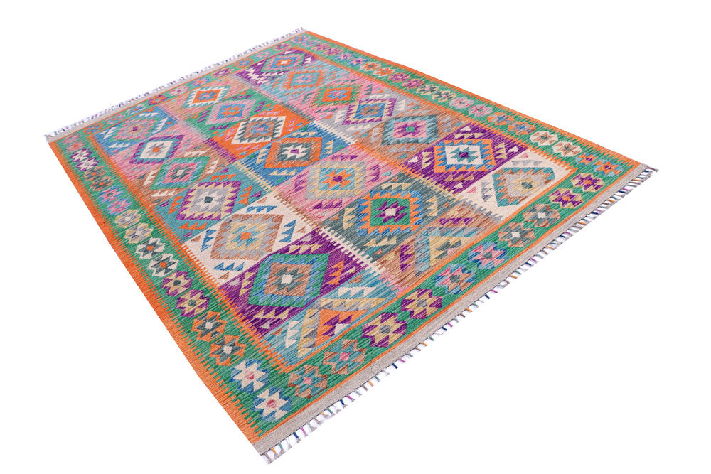 Multi Colored Kilim 5' 10 x 8' 2 - No. 57240 - ALRUG Rug Store