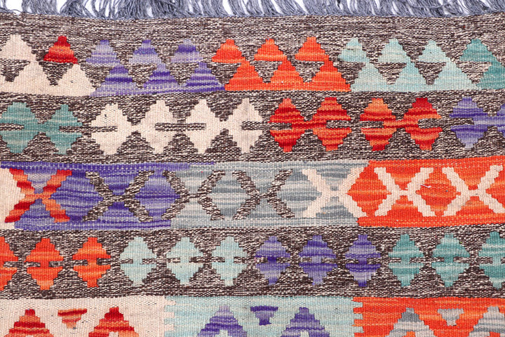 Multi Colored Kilim 4' 11 x 8' 3 - No. 57241 - ALRUG Rug Store