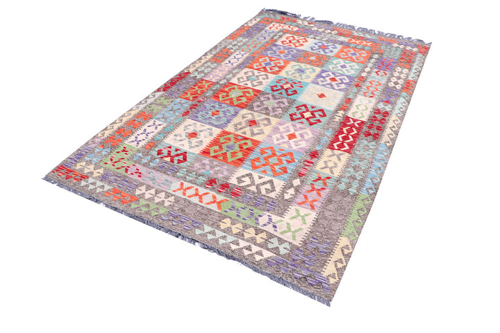 Multi Colored Kilim 4' 11 x 8' 3 - No. 57241 - ALRUG Rug Store