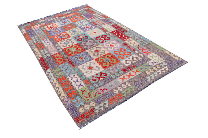 Multi Colored Kilim 4' 11 x 8' 3 - No. 57241 - ALRUG Rug Store