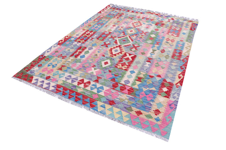 Multi Colored Kilim 5' 7 x 7' 6 - No. 57242 - ALRUG Rug Store