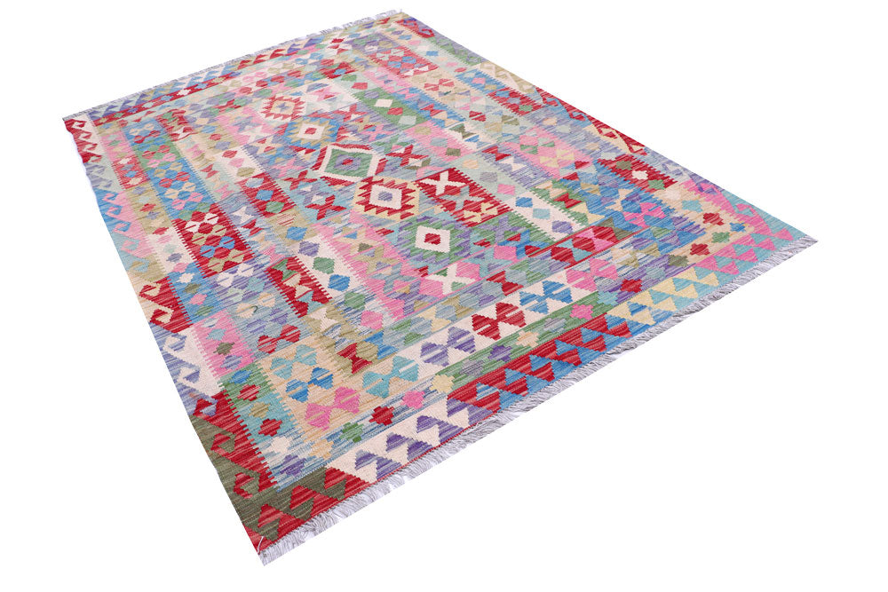 Multi Colored Kilim 5' 7 x 7' 6 - No. 57242 - ALRUG Rug Store