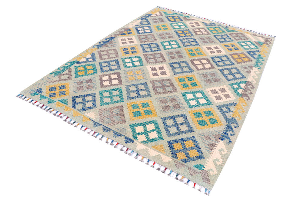 Multi Colored Kilim 5' 8 x 7' 10 - No. 57243 - ALRUG Rug Store