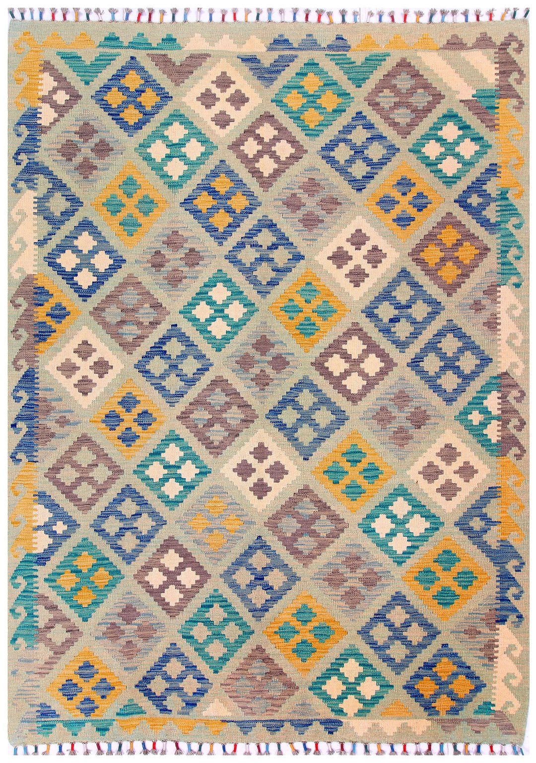 Multi Colored Kilim 5' 8 x 7' 10 - No. 57243 - ALRUG Rug Store