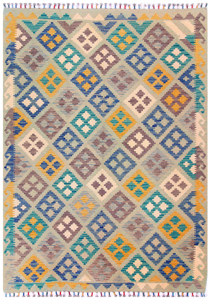 Multi Colored Kilim 5' 8 x 7' 10 - No. 57243 - ALRUG Rug Store
