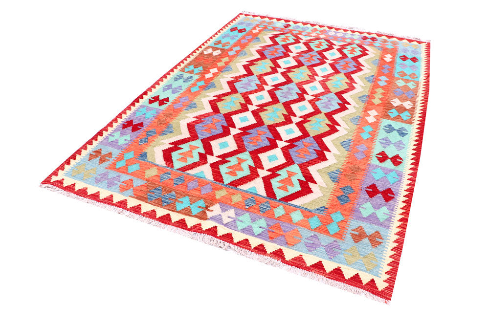 Multi Colored Kilim 5' 7 x 7' 9 - No. 57244 - ALRUG Rug Store