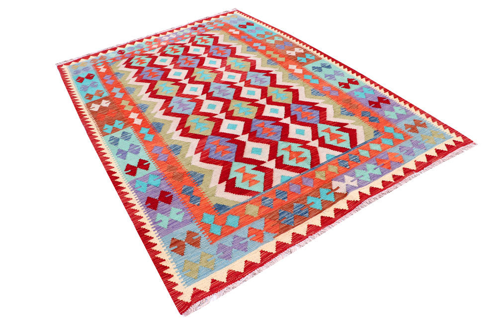 Multi Colored Kilim 5' 7 x 7' 9 - No. 57244 - ALRUG Rug Store