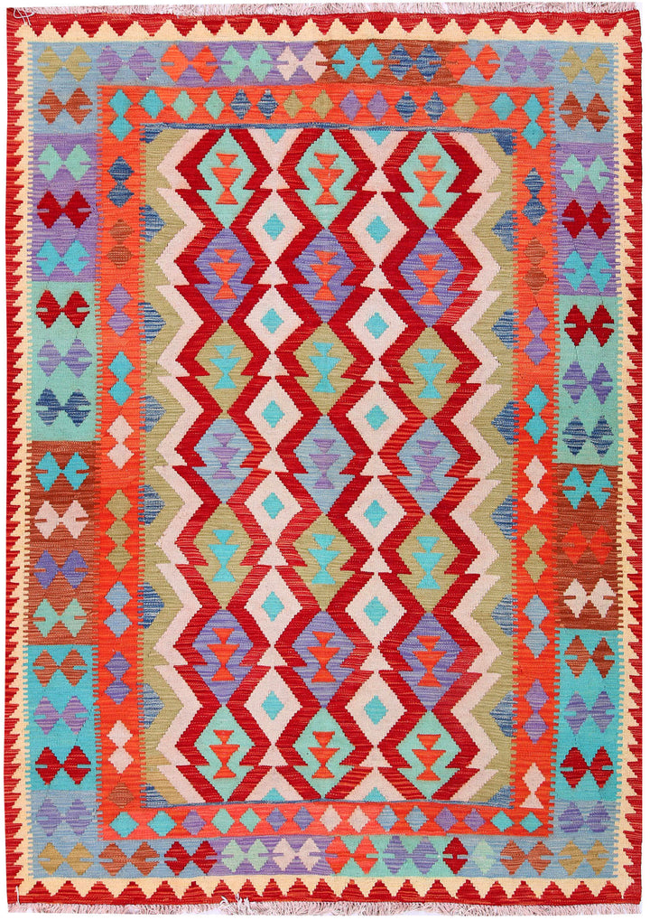 Multi Colored Kilim 5' 7 x 7' 9 - No. 57244 - ALRUG Rug Store