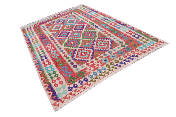 Multi Colored Kilim 5' 9 x 8' - No. 57245 - ALRUG Rug Store