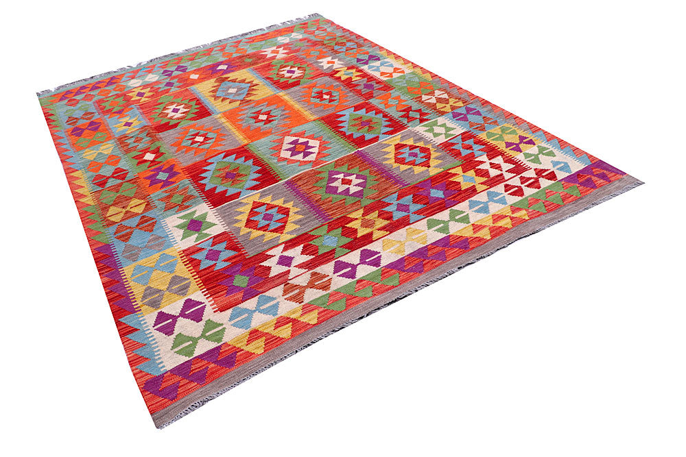 Multi Colored Kilim 6' 4 x 7' 11 - No. 57249 - ALRUG Rug Store