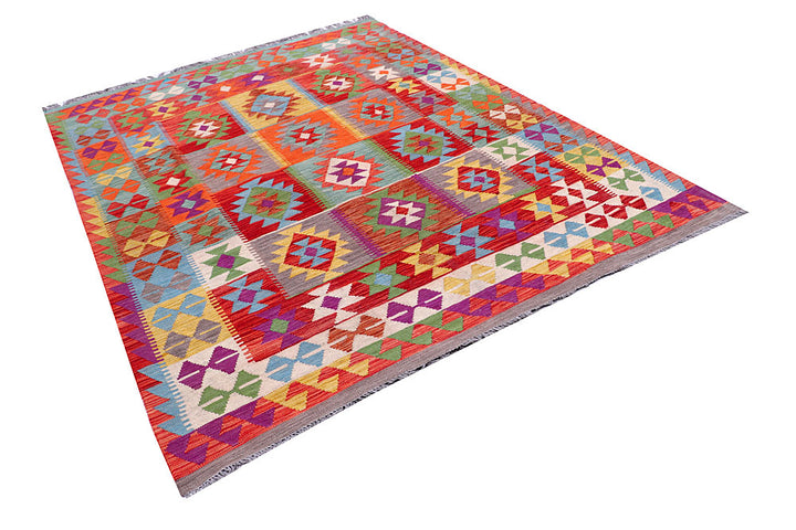 Multi Colored Kilim 6' 4 x 7' 11 - No. 57249 - ALRUG Rug Store