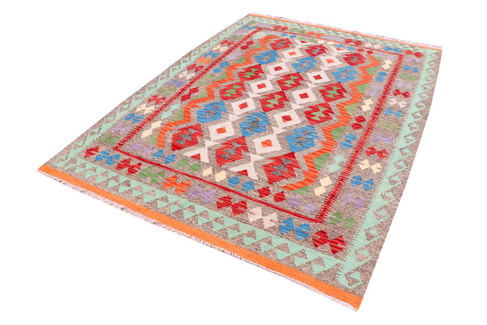 Multi Colored Kilim 5' 8 x 7' 8 - No. 57250 - ALRUG Rug Store