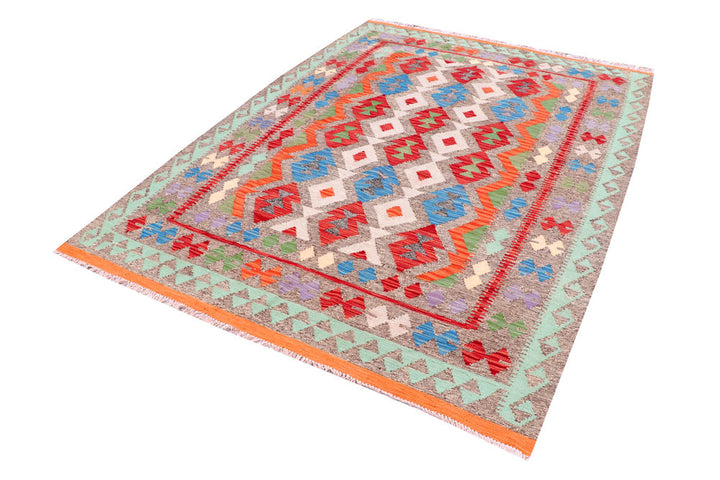 Multi Colored Kilim 5' 8 x 7' 8 - No. 57250 - ALRUG Rug Store