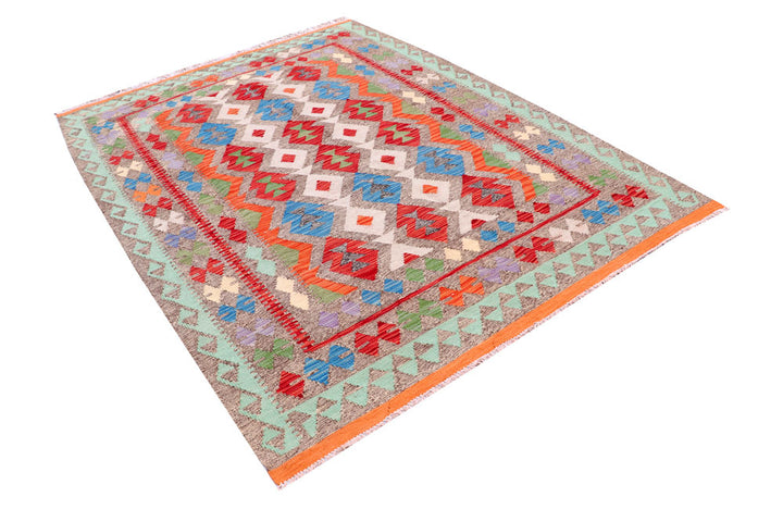 Multi Colored Kilim 5' 8 x 7' 8 - No. 57250 - ALRUG Rug Store