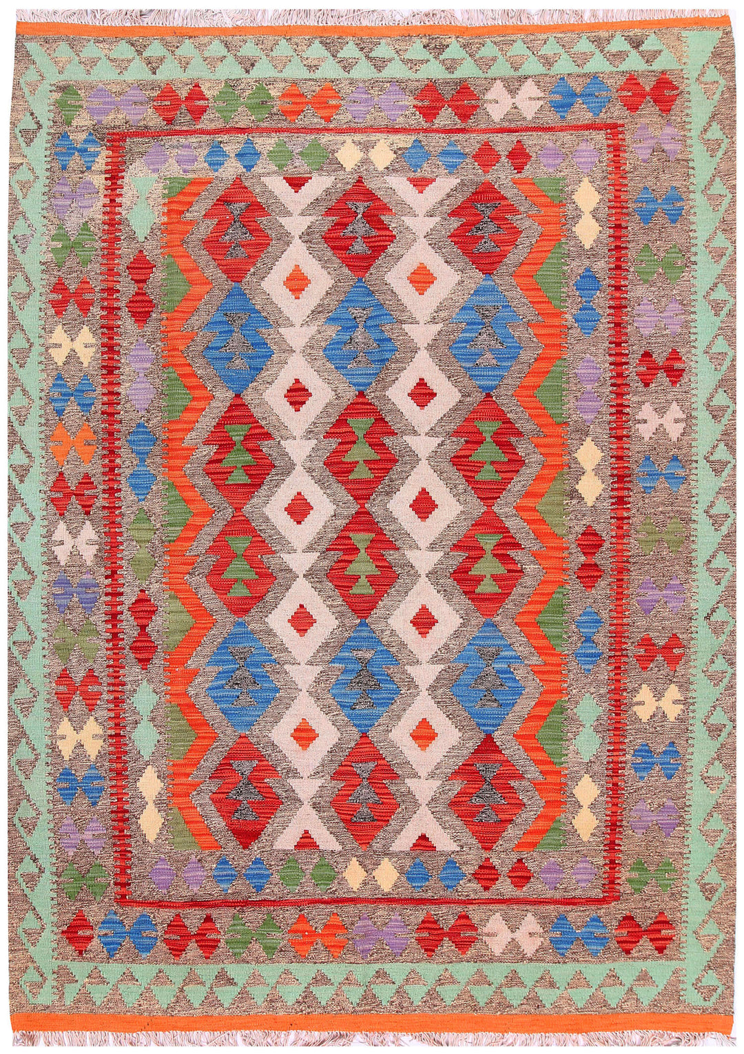 Multi Colored Kilim 5' 8 x 7' 8 - No. 57250 - ALRUG Rug Store