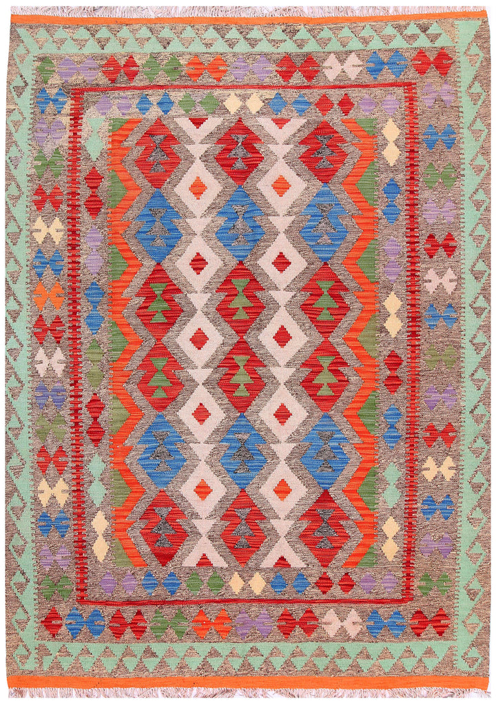 Multi Colored Kilim 5' 8 x 7' 8 - No. 57250 - ALRUG Rug Store