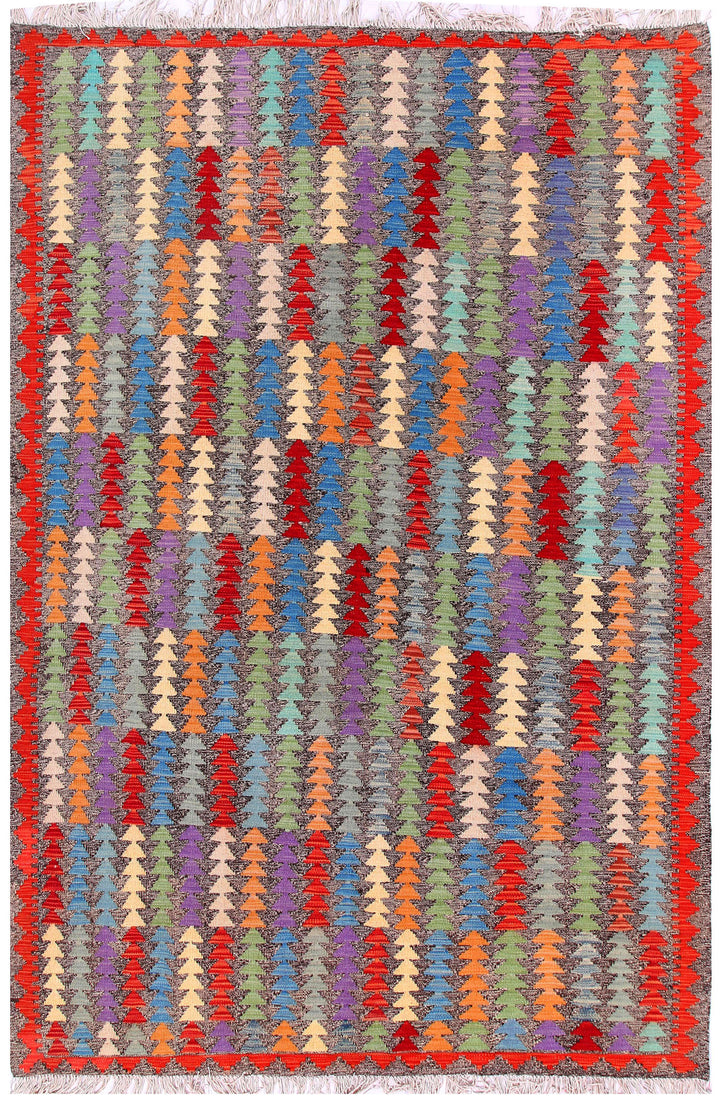 Multi Colored Kilim 5' 6 x 8' 1 - No. 57251 - ALRUG Rug Store