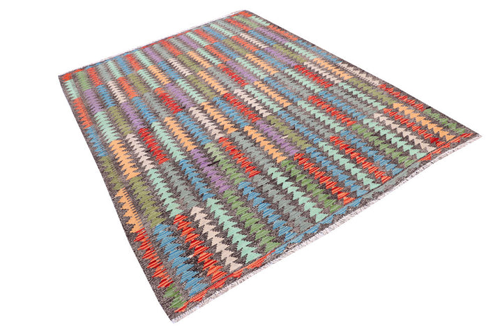 Multi Colored Kilim 5' 7 x 7' 8 - No. 57252 - ALRUG Rug Store