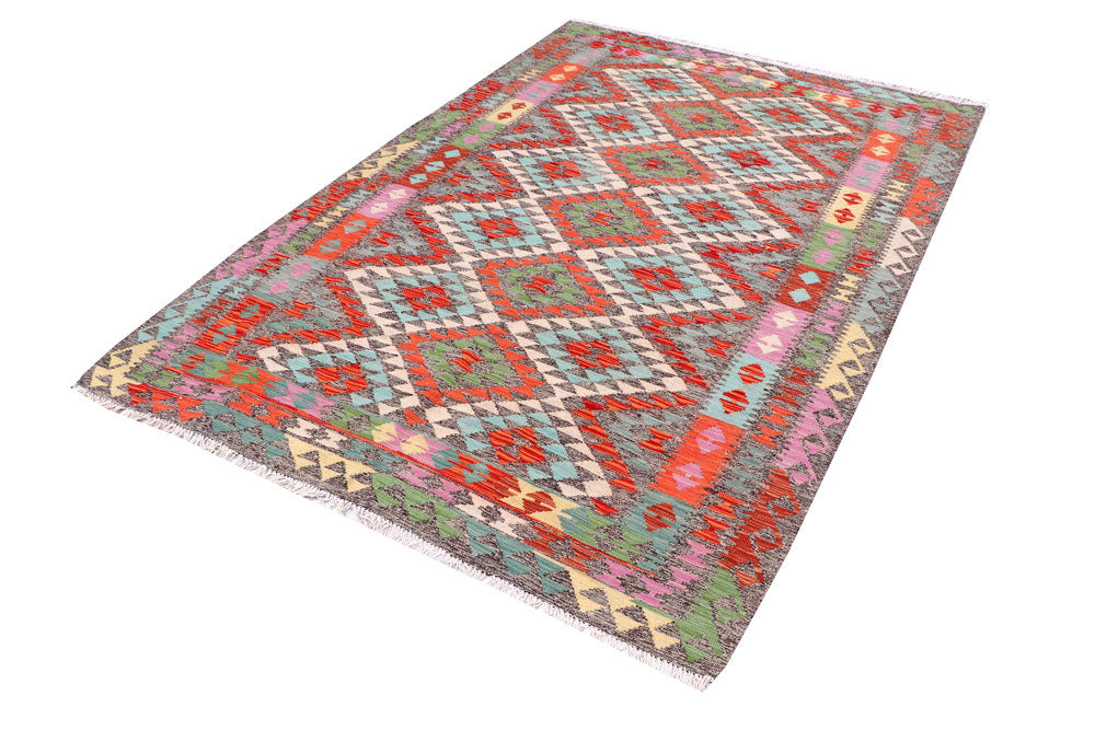 Multi Colored Kilim 5' 2 x 7' 8 - No. 57253 - ALRUG Rug Store