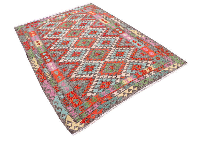 Multi Colored Kilim 5' 2 x 7' 8 - No. 57253 - ALRUG Rug Store