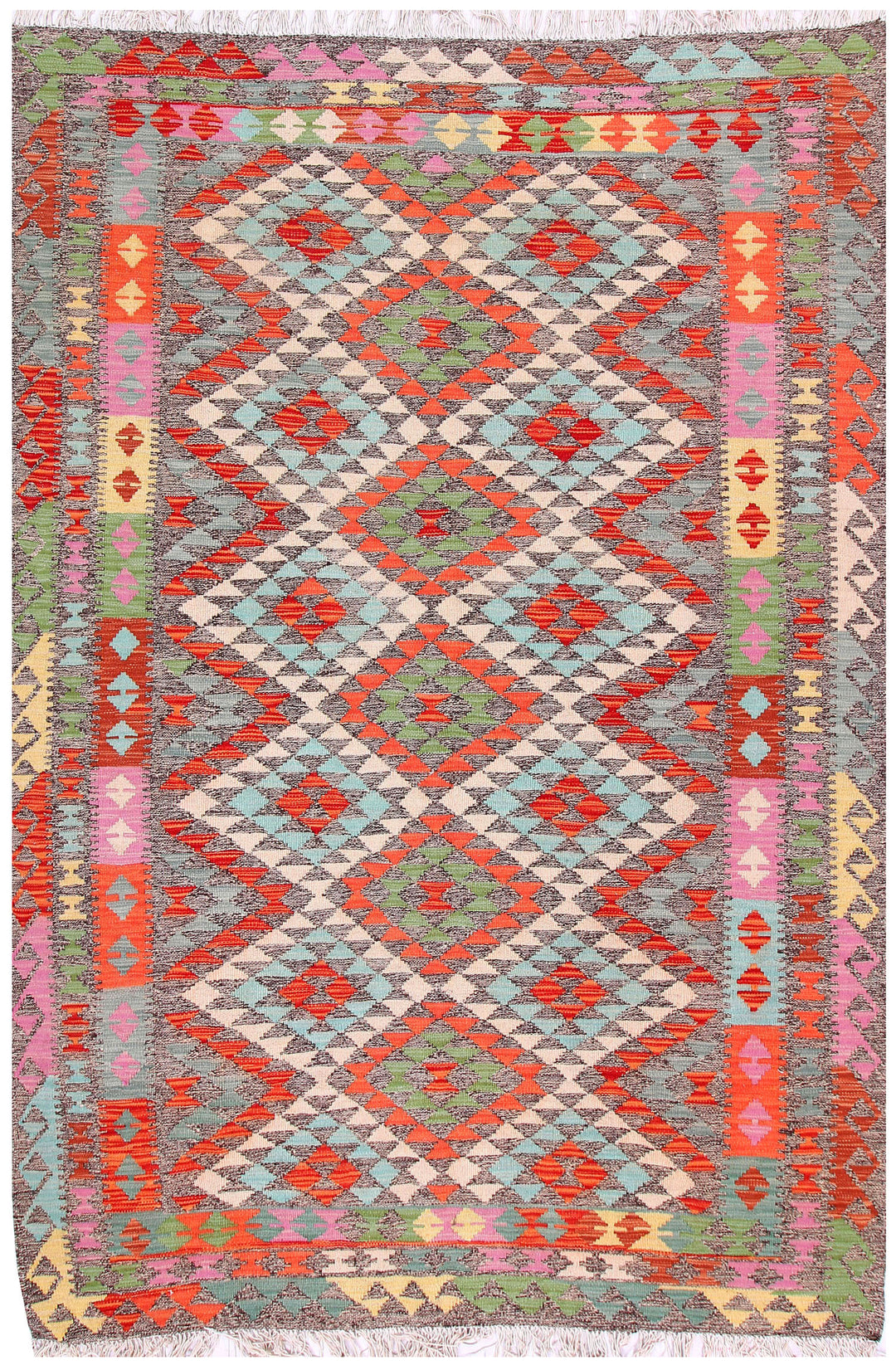 Multi Colored Kilim 5' 2 x 7' 8 - No. 57253 - ALRUG Rug Store