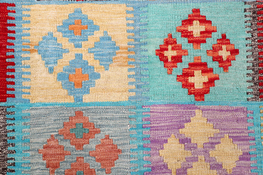 Multi Colored Kilim 6' 6 x 7' 9 - No. 57254 - ALRUG Rug Store