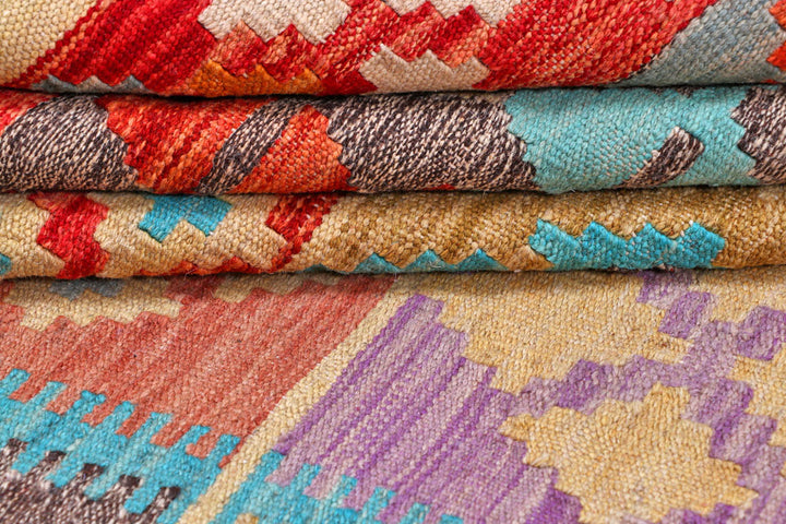 Multi Colored Kilim 6' 6 x 7' 9 - No. 57254 - ALRUG Rug Store