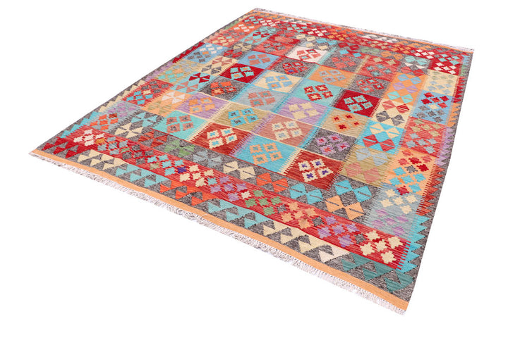 Multi Colored Kilim 6' 6 x 7' 9 - No. 57254 - ALRUG Rug Store