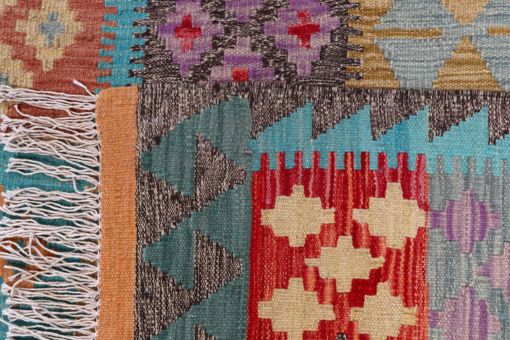 Multi Colored Kilim 6' 6 x 7' 9 - No. 57254 - ALRUG Rug Store