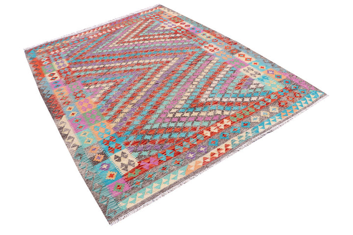 Multi Colored Kilim 6' x 7' 10 - No. 57255 - ALRUG Rug Store