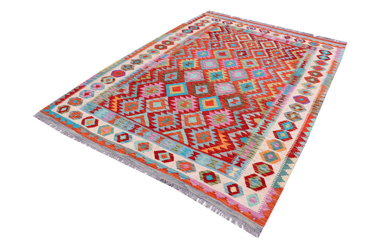 Multi Colored Kilim 5' 9 x 7' 10 - No. 57256 - ALRUG Rug Store