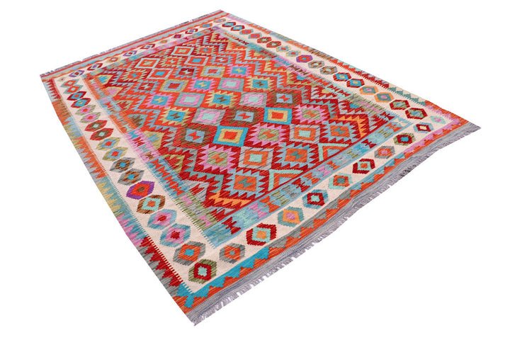 Multi Colored Kilim 5' 9 x 7' 10 - No. 57256 - ALRUG Rug Store