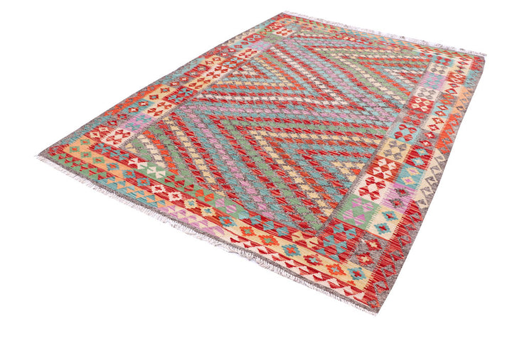 Multi Colored Kilim 6' x 8' - No. 57257 - ALRUG Rug Store