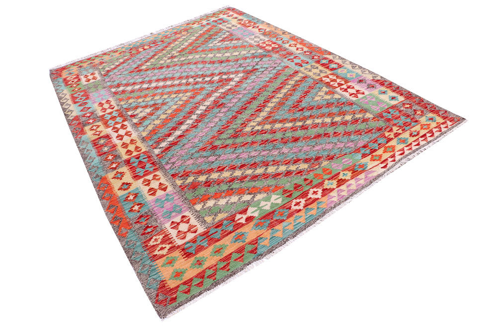 Multi Colored Kilim 6' x 8' - No. 57257 - ALRUG Rug Store