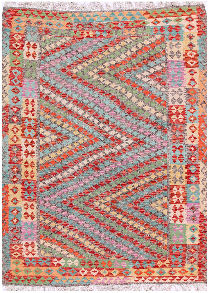 Multi Colored Kilim 6' x 8' - No. 57257 - ALRUG Rug Store