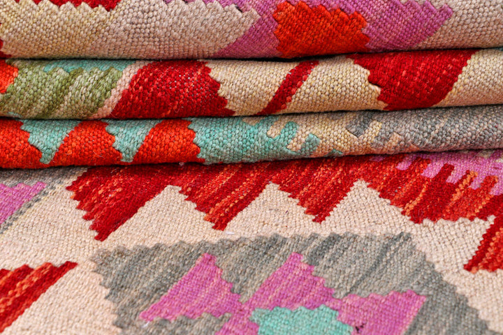 Multi Colored Kilim 6' 6 x 8' 3 - No. 57258 - ALRUG Rug Store