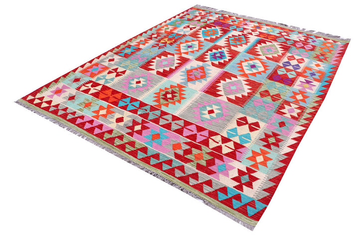 Multi Colored Kilim 6' 6 x 8' 3 - No. 57258 - ALRUG Rug Store