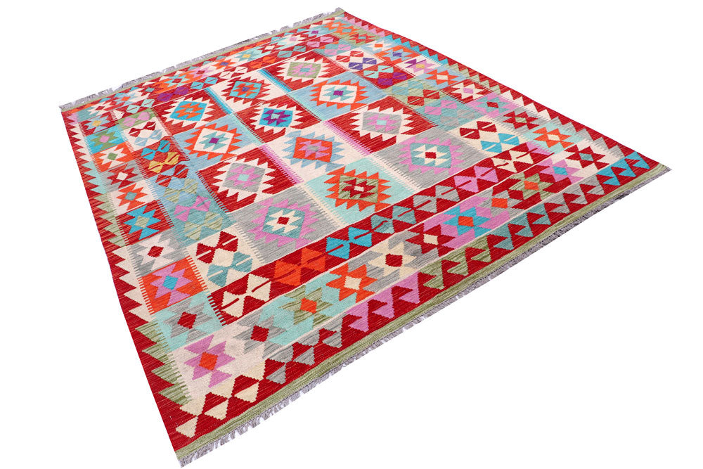 Multi Colored Kilim 6' 6 x 8' 3 - No. 57258 - ALRUG Rug Store