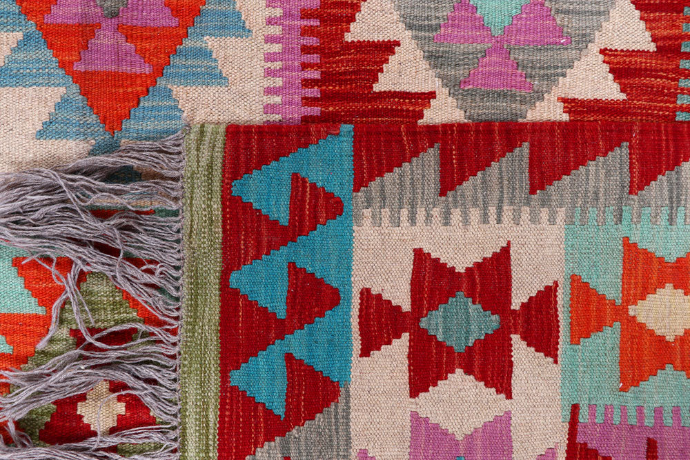 Multi Colored Kilim 6' 6 x 8' 3 - No. 57258 - ALRUG Rug Store