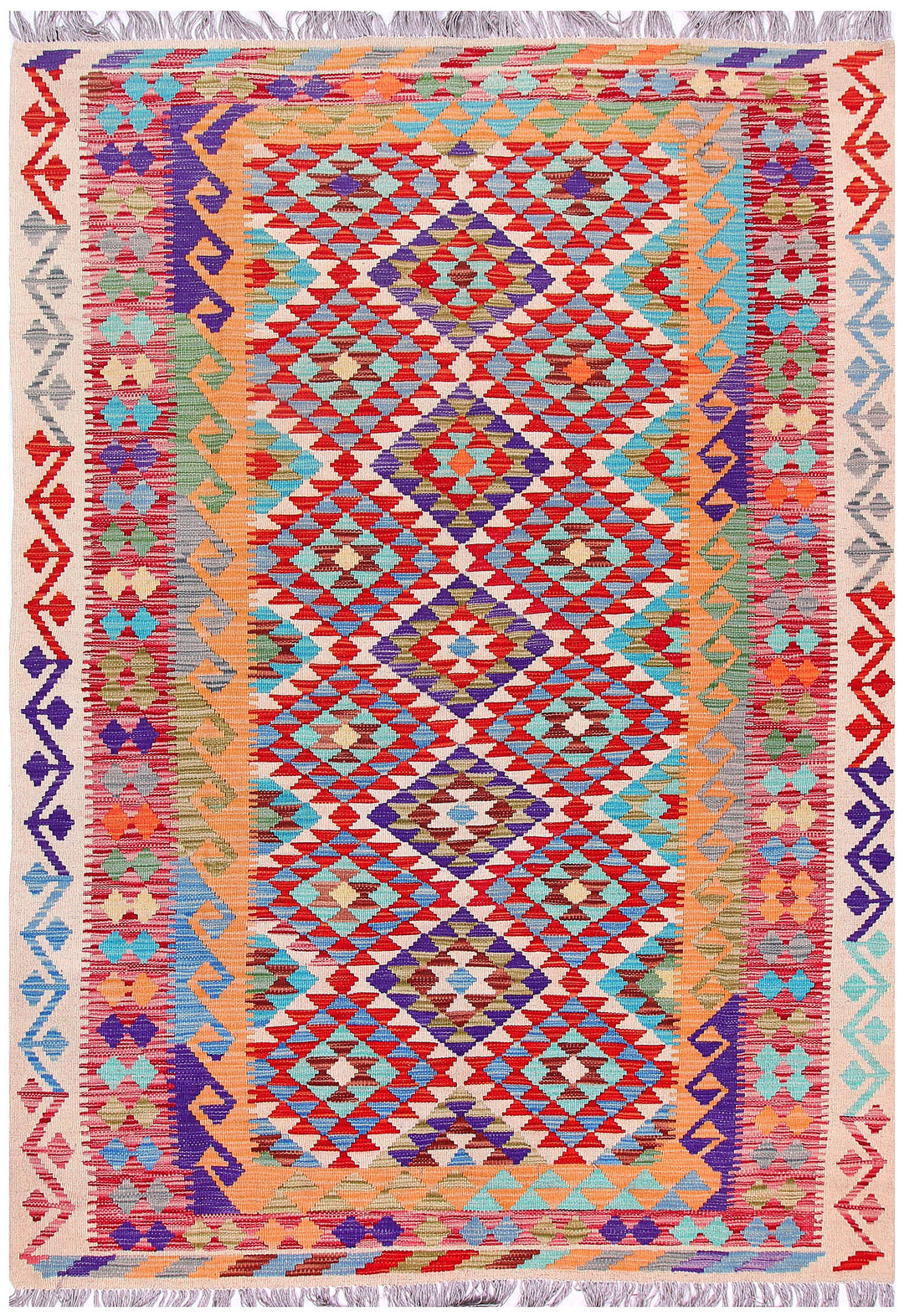 Multi Colored Kilim 5' 3 x 8' - No. 57259 - ALRUG Rug Store