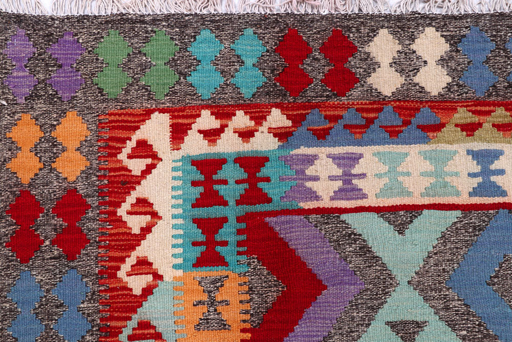 Multi Colored Kilim 5' 10 x 7' 8 - No. 57260 - ALRUG Rug Store